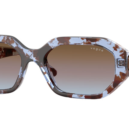 Vogue VO5675S Irregular Sunglasses  320148-Blue Havana 54-135-18 - Color Map Blue