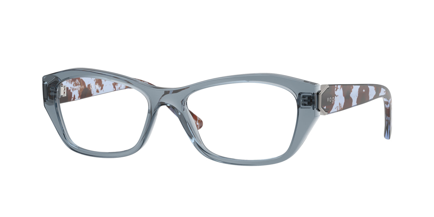 Vogue VO5676 Irregular Eyeglasses  2966-Transparent Blue 51-135-16 - Color Map Blue