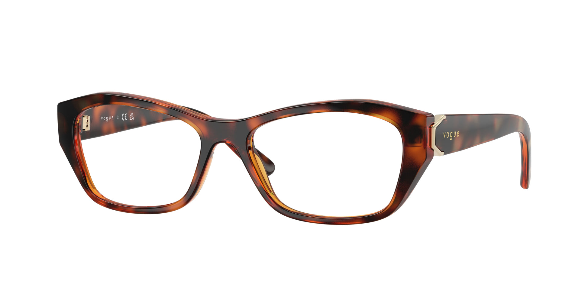 Vogue VO5676 Irregular Eyeglasses  W656-Dark Havana 51-135-16 - Color Map Brown