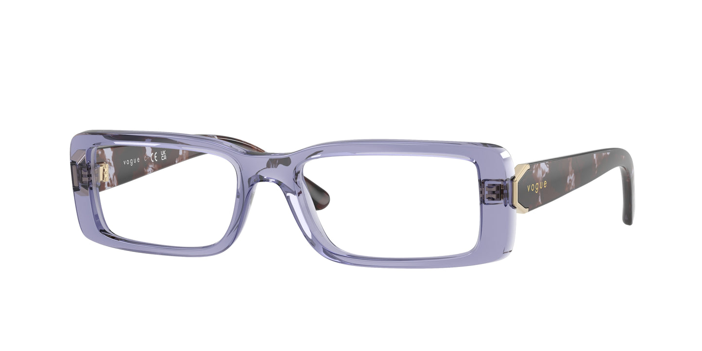 Vogue VO5677 Rectangle Eyeglasses  3177-Transparent Violet 50-135-17 - Color Map Violet