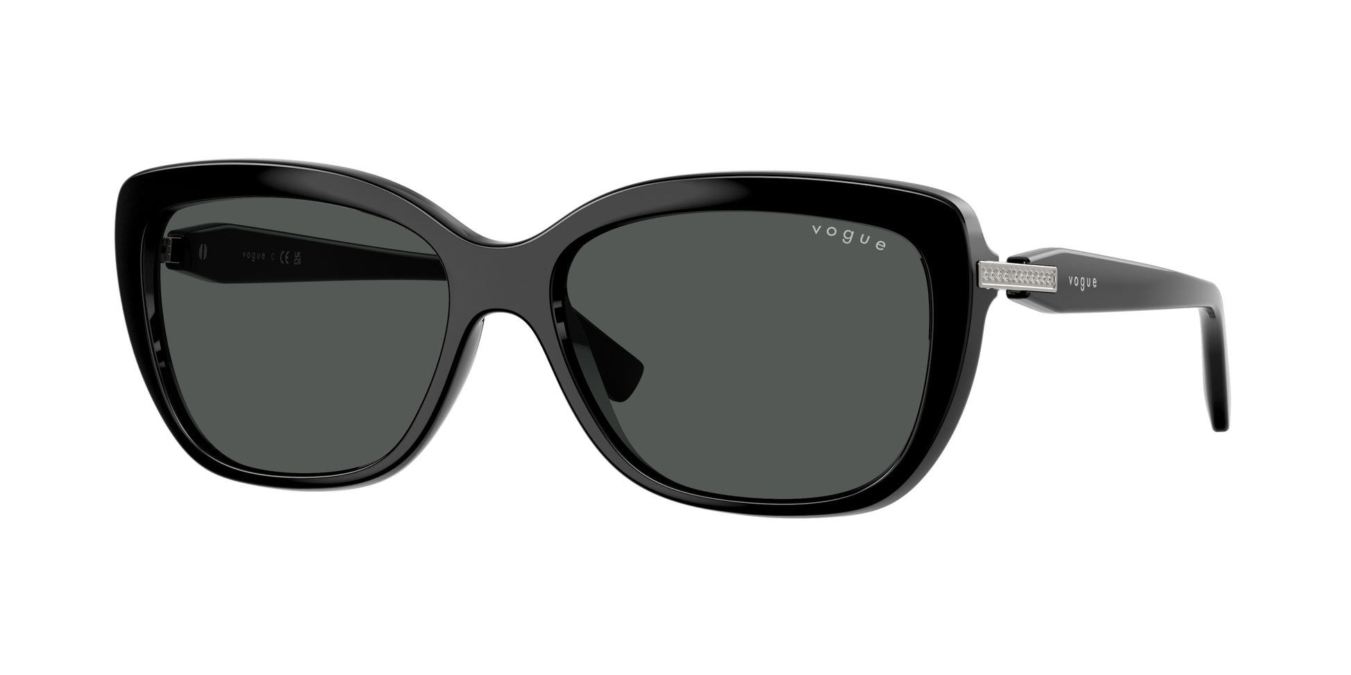 Vogue VO5678SB Butterfly Sunglasses  W44/87-Black 55-140-16 - Color Map Black