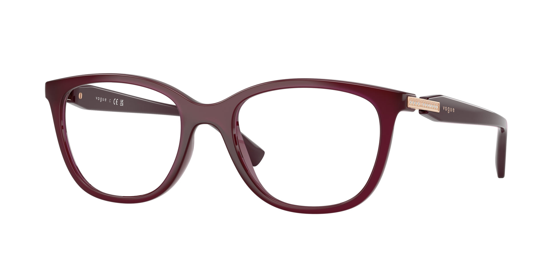 Vogue VO5679B Phantos Eyeglasses  2989-Transparent Cherry 51-140-19 - Color Map Violet