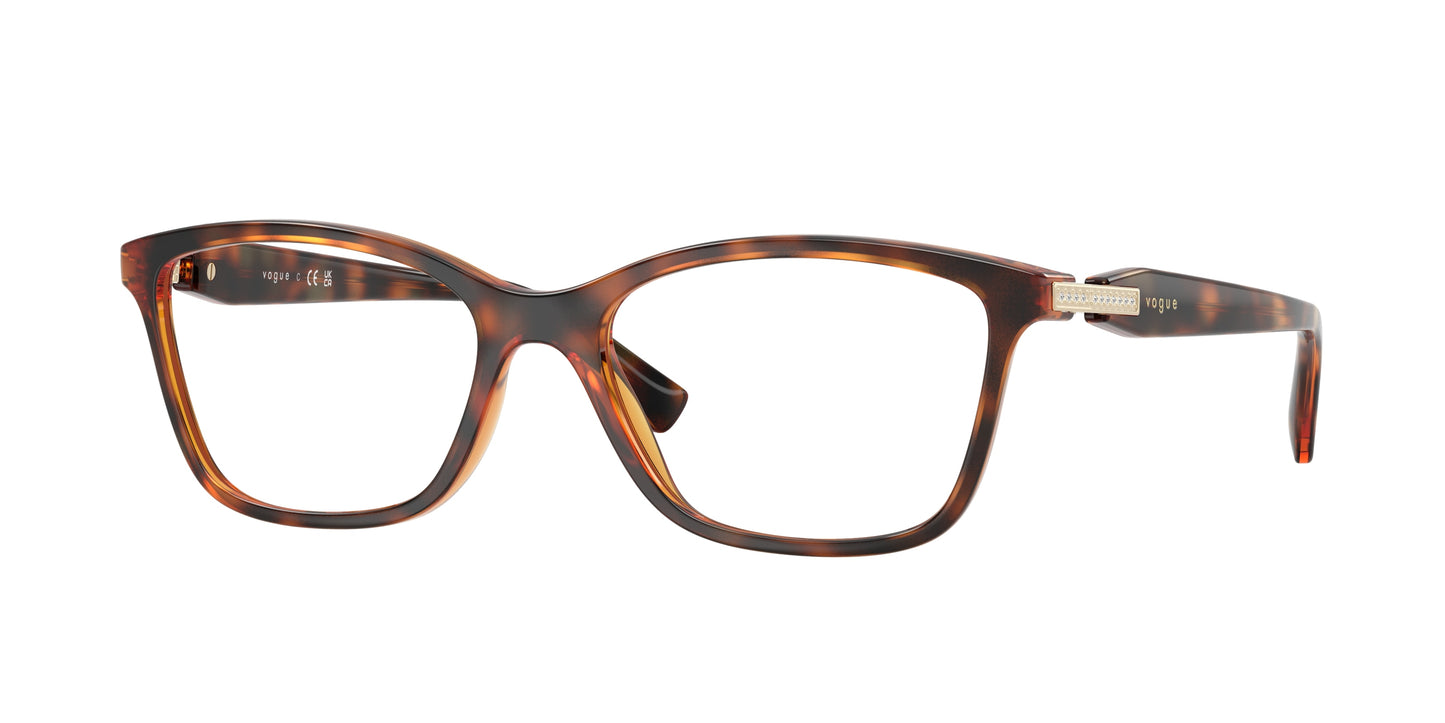 Vogue VO5680B Pillow Eyeglasses  W656-Dark Havana 52-140-17 - Color Map Brown