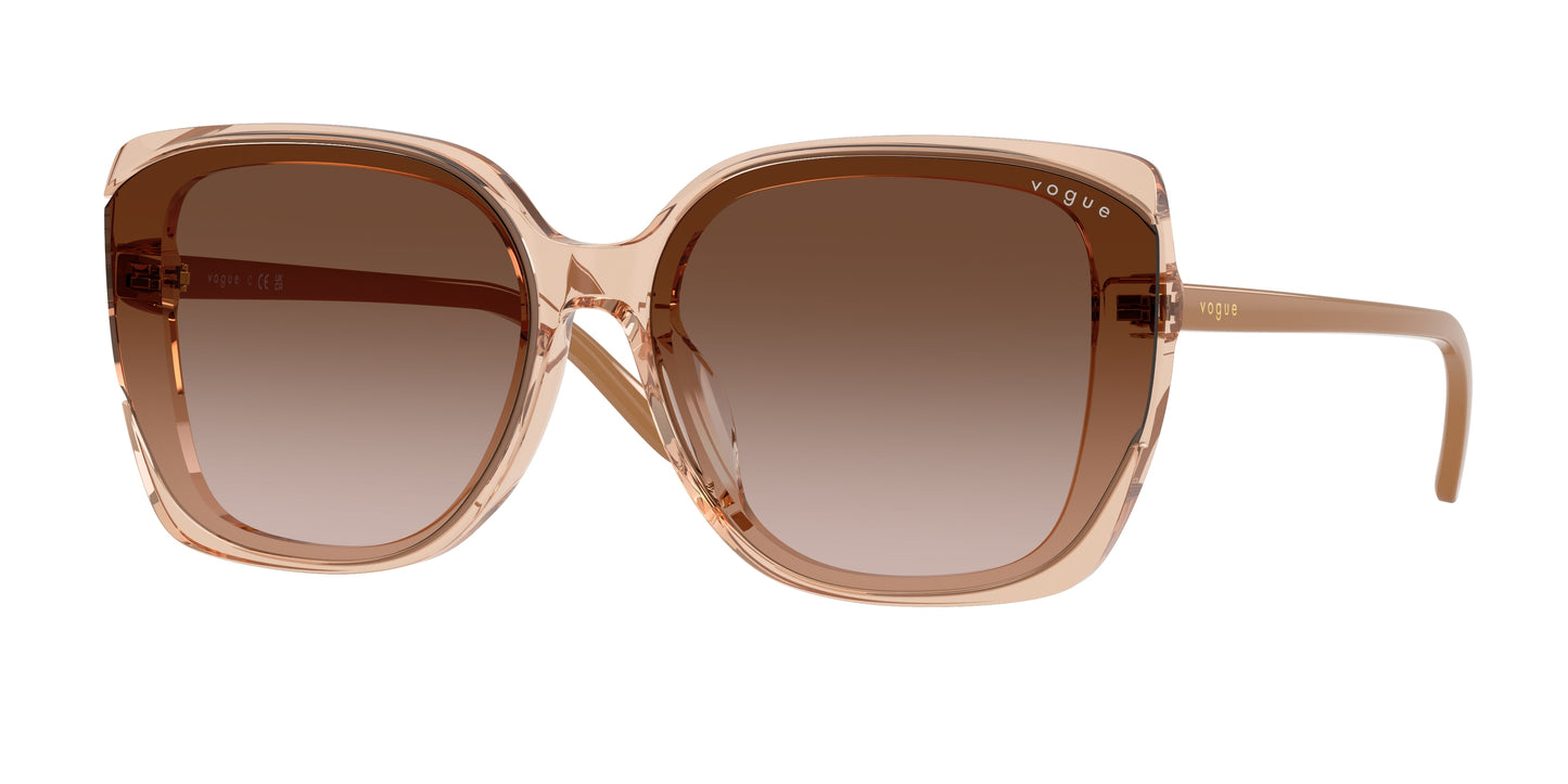 Vogue VO5684SD Square Sunglasses  318113-Transparent Light Brown 65-145-15 - Color Map Brown