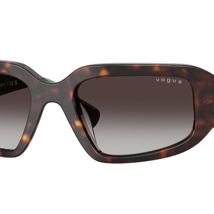 Vogue VO5688SB Irregular Sunglasses  W6568G-Dark Havana 55-130-20 - Color Map Brown