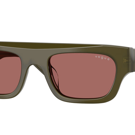 Vogue VO5694SU Rectangle Sunglasses  328869-Opal Olive Green 51-140-20 - Color Map Green