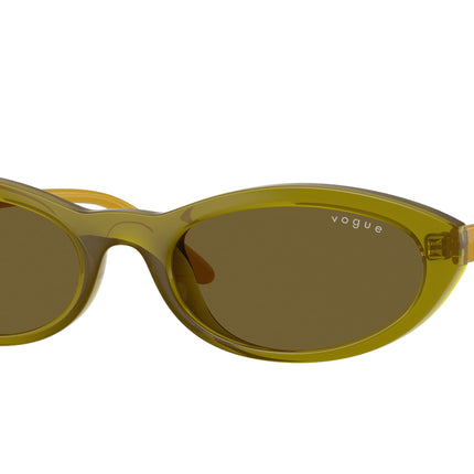 Vogue VO5697SU Oval Sunglasses  328373-Transparent Olive Green 54-140-19 - Color Map Green
