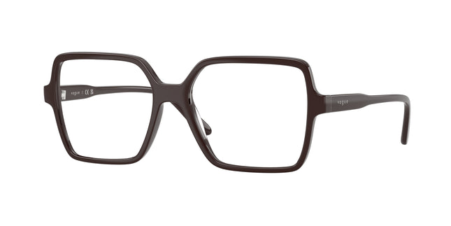 Vogue VO5702F Square Eyeglasses  2252-Full Brown 53-145-17 - Color Map Brown