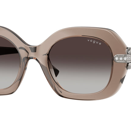Vogue VO5706SB Irregular Sunglasses  29408G-Transparent Brown 50-140-21 - Color Map Brown