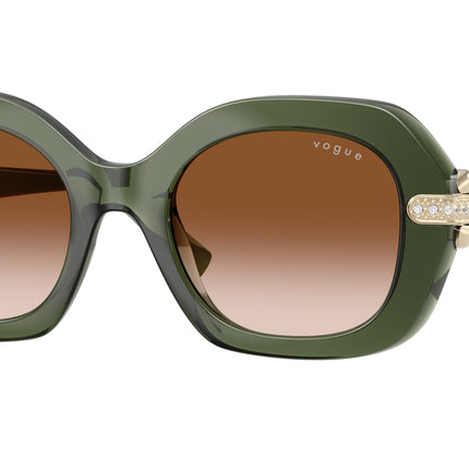 Vogue VO5706SB Irregular Sunglasses  328713-Transparent Green 50-140-21 - Color Map Green