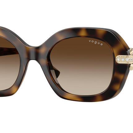 Vogue VO5706SB Irregular Sunglasses  W65613-Dark Havana 50-140-21 - Color Map Brown
