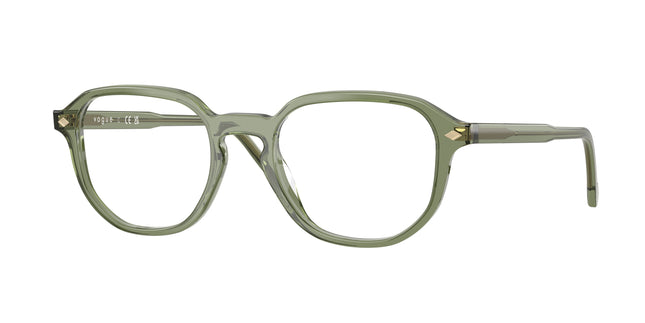 Vogue VO5708 Irregular Eyeglasses  3187-Transparent Green 51-145-20 - Color Map Green