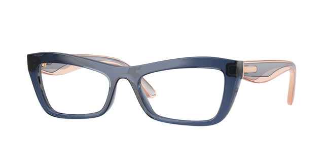 Vogue VO5710 Cat Eye Eyeglasses  3302-Transparent Blue 53-140-18 - Color Map Blue