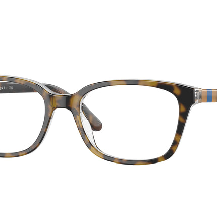 VOGUE JUNIOR OPHTHAL VY2001 Square Eyeglasses  1916-Top Light Havana/Transparent 49-130-16 - Color Map Brown