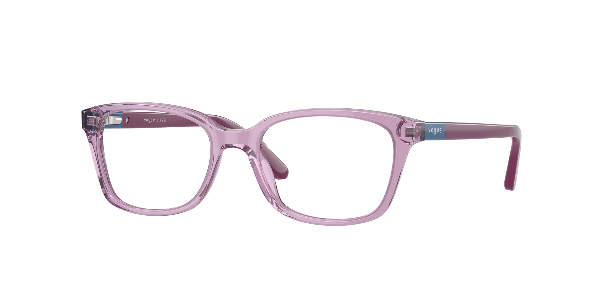VOGUE JUNIOR OPHTHAL VY2001 Square Eyeglasses  2686-Top Transparent Violet 49-130-16 - Color Map Violet
