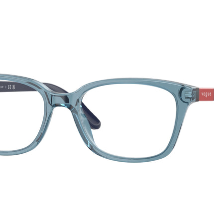 VOGUE JUNIOR OPHTHAL VY2001 Square Eyeglasses  2966-Transparent Blue 49-130-16 - Color Map Blue