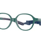 VOGUE JUNIOR OPHTHAL VY2011 Pillow Eyeglasses  2975-Green On Rubber Dark Violet 40-115-14 - Color Map Green