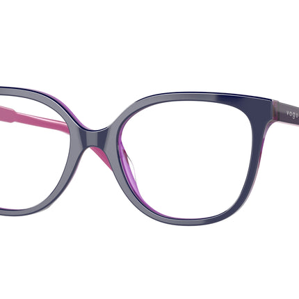 VOGUE JUNIOR OPHTHAL VY2012 Square Eyeglasses  2809-Top Violet/Violet Transparent 47-125-16 - Color Map Violet