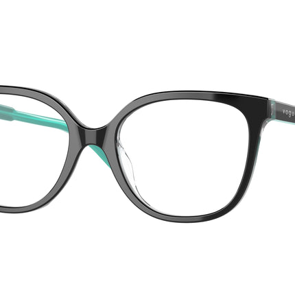 VOGUE JUNIOR OPHTHAL VY2012 Square Eyeglasses  W827-Top Black/Transparent 47-125-16 - Color Map Black