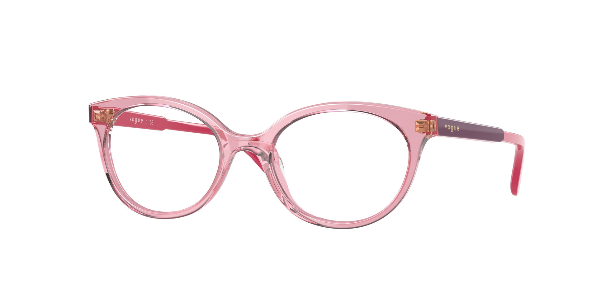 VOGUE JUNIOR OPHTHAL VY2013 Oval Eyeglasses  2836-Transparent Pink 47-125-17 - Color Map Pink