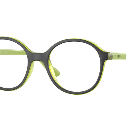 VOGUE JUNIOR OPHTHAL VY2015 Round Eyeglasses  3028-Green/Top Black Matte 45-125-16 - Color Map Green