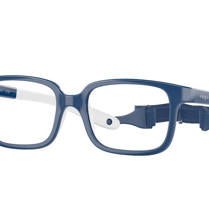 VOGUE JUNIOR OPHTHAL VY2016 Pillow Eyeglasses  2974-Blue On Cream Rubber 42-115-14 - Color Map Blue