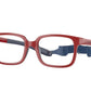 VOGUE JUNIOR OPHTHAL VY2016 Pillow Eyeglasses  3026-Full Red On Blue Rubber 39-115-14 - Color Map Red