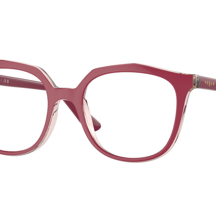 VOGUE JUNIOR OPHTHAL VY2017 Irregular Eyeglasses  2931-Transparent Pink/Top Fuchsia 45-125-16 - Color Map Pink