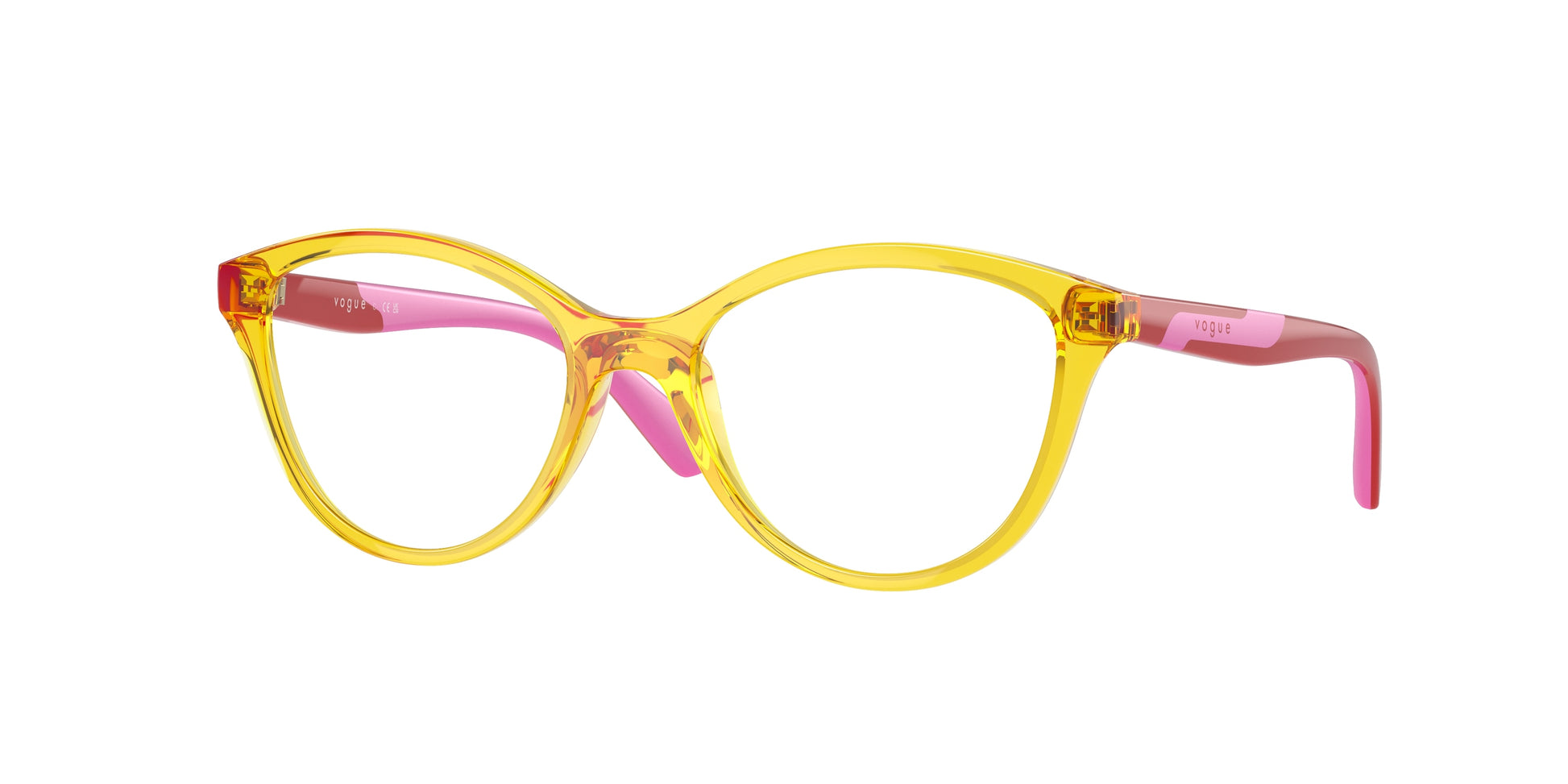 VOGUE JUNIOR OPHTHAL VY2019 Pillow Eyeglasses  3063-Transparent Yellow 48-125-16 - Color Map Yellow