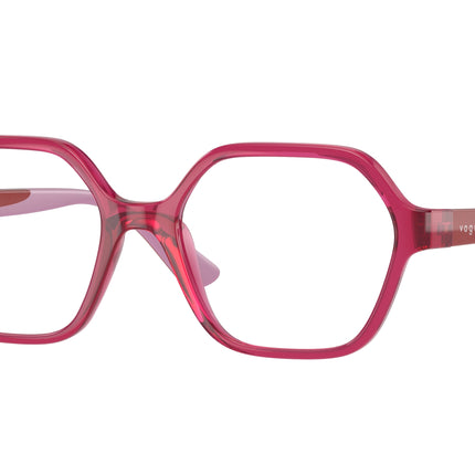 VOGUE JUNIOR OPHTHAL VY2022 Irregular Eyeglasses  3106-Transparent Cherry 47-125-16 - Color Map Violet