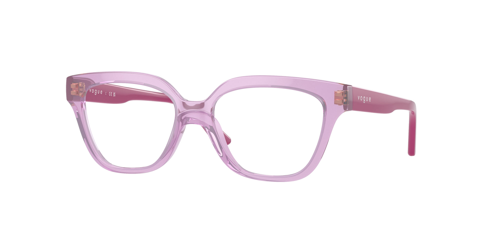 VOGUE JUNIOR OPHTHAL VY2023 Irregular Eyeglasses  2780-Transparent Pink 48-125-15 - Color Map Pink