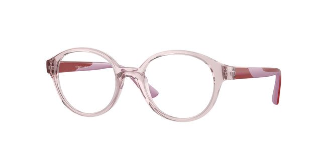 VOGUE JUNIOR OPHTHAL VY2025 Oval Eyeglasses  2942-Transparent Rose 45-125-17 - Color Map Pink