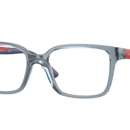 VOGUE JUNIOR OPHTHAL VY2026 Rectangle Eyeglasses  2966-Transparent Light Blue 49-130-16 - Color Map Blue