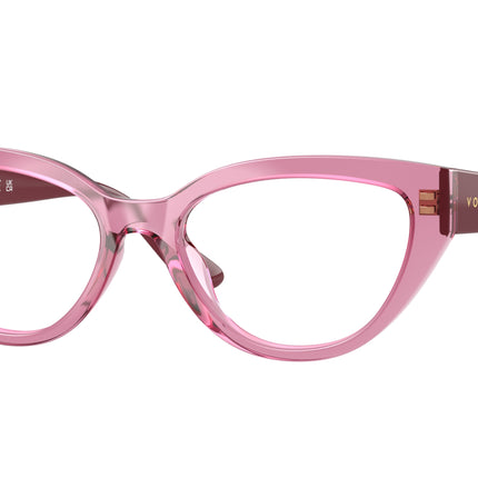 VOGUE JUNIOR OPHTHAL VY2031 Butterfly Eyeglasses  2613-Transparent Dark Rose 50-130-16 - Color Map Pink