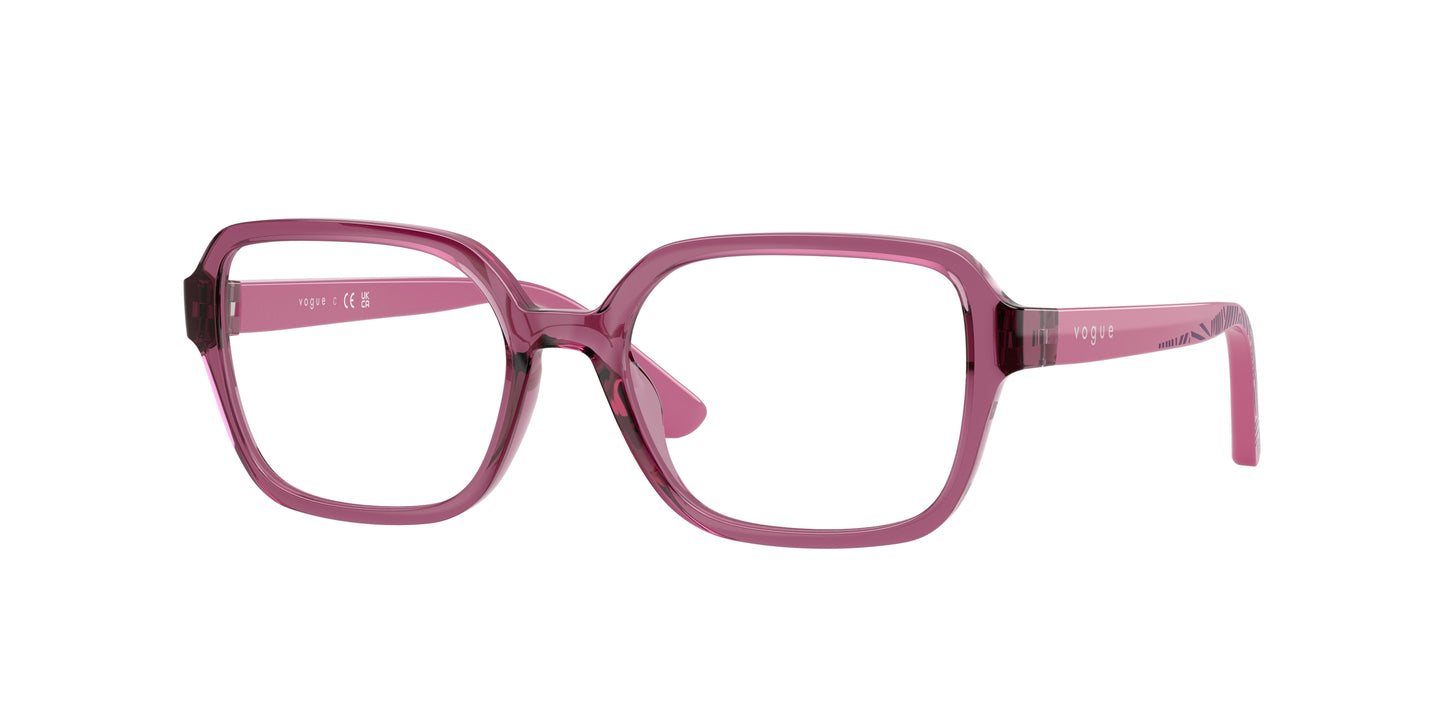 VOGUE JUNIOR OPHTHAL VY2032 Irregular Eyeglasses  2761-Transparent Purple 49-130-16 - Color Map Violet
