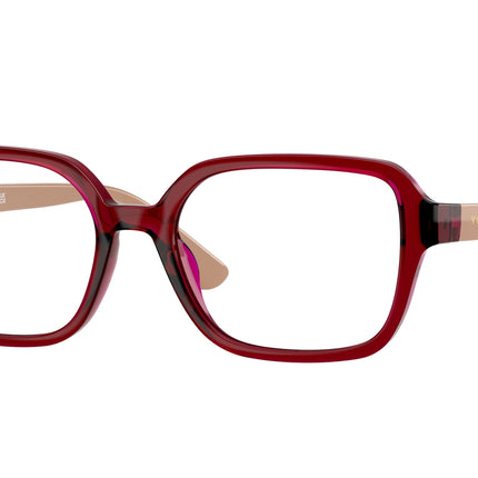 VOGUE JUNIOR OPHTHAL VY2032 Irregular Eyeglasses  3066-Transparent Dark Red 49-130-16 - Color Map Red