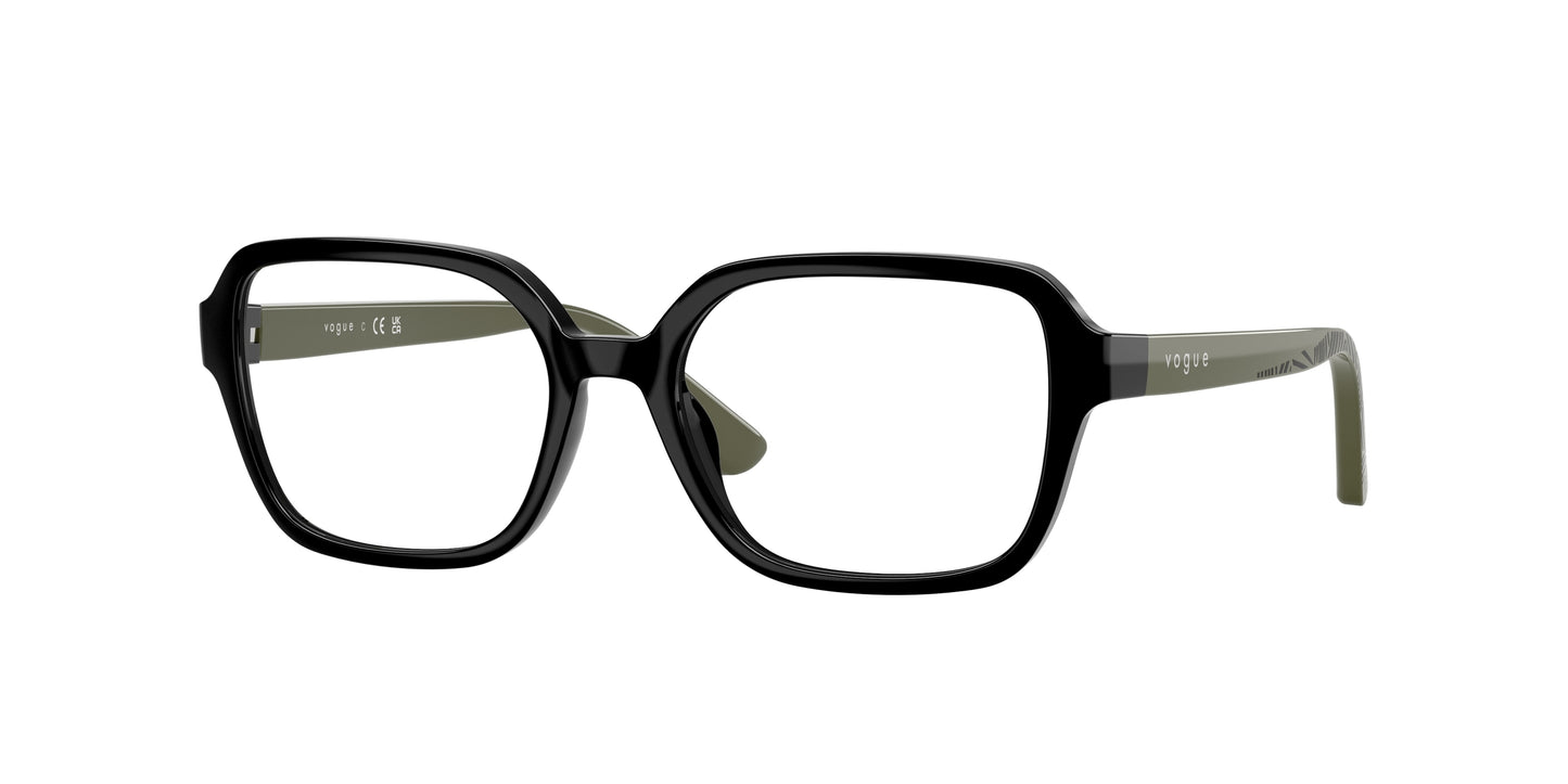 VOGUE JUNIOR OPHTHAL VY2032 Irregular Eyeglasses  W44-Black 49-130-16 - Color Map Black