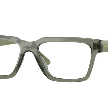 VOGUE JUNIOR OPHTHAL VY2040 Rectangle Eyeglasses  3086-Transparent Mallard Green 49-135-16 - Color Map Green