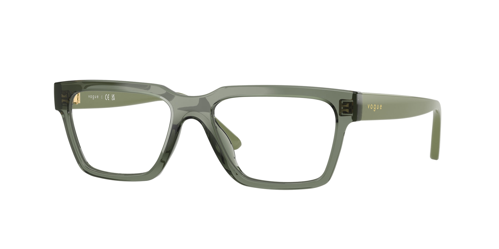 VOGUE JUNIOR OPHTHAL VY2040 Rectangle Eyeglasses  3086-Transparent Mallard Green 49-135-16 - Color Map Green