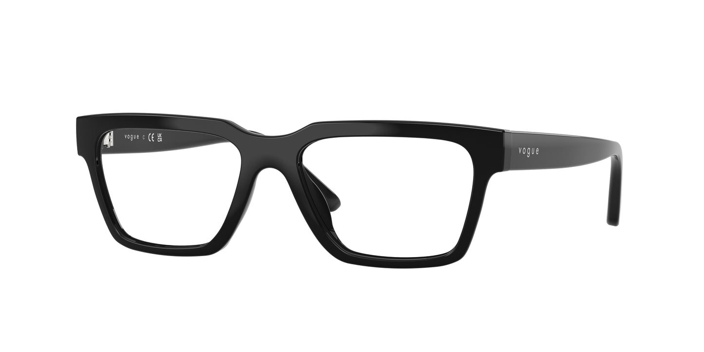 VOGUE JUNIOR OPHTHAL VY2040 Rectangle Eyeglasses  W44-Black 49-135-16 - Color Map Black