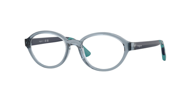 VOGUE JUNIOR OPHTHAL VY2043 Oval Eyeglasses  2966-Transparent Light Blue 47-130-16 - Color Map Blue