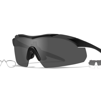 Wiley X WX VAPOR Semi Rimless Sunglasses Matte Black 44-25-133