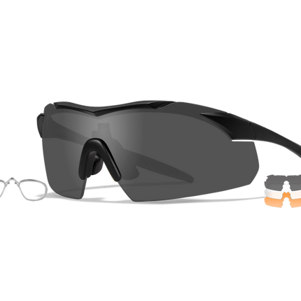 Wiley X WX VAPOR Semi Rimless Sunglasses Matte Black 44-25-133