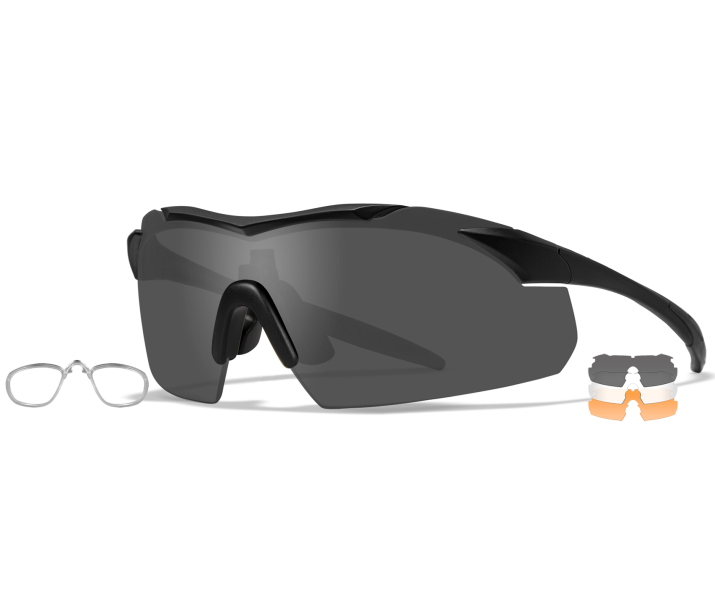 Wiley X WX VAPOR Semi Rimless Sunglasses Matte Black 44-25-133