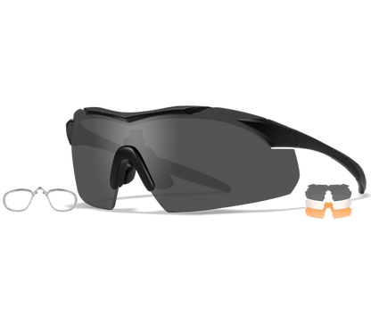 Wiley X WX VAPOR Semi Rimless Sunglasses Matte Black 44-25-133