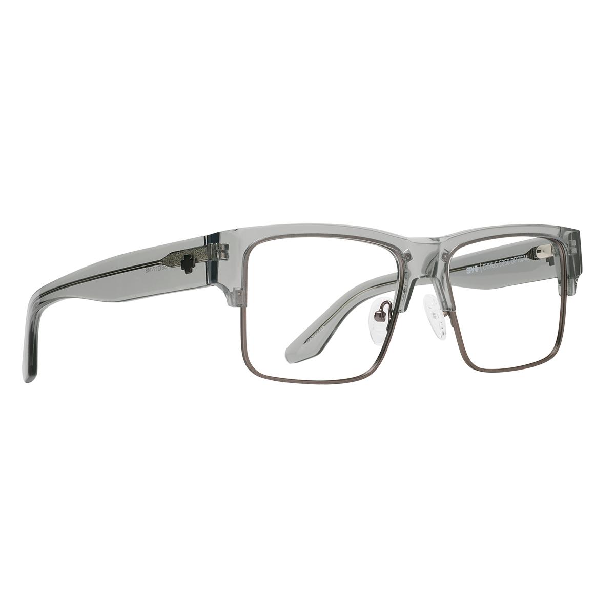 Spy CYRUS 5050 OPTICAL 58 Eyeglasses Crystal Smoke Matte Dark Gunmetal Large