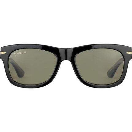 Serengeti Foyt Sunglasses Shiny Black Transparent Layer Medium