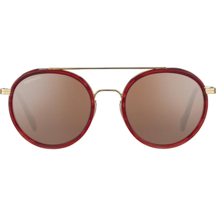 Serengeti Geary Sunglasses Bold Gold Red Streacky Acetate Medium, Large