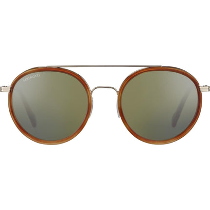 Serengeti Geary Sunglasses Light Gold Orange Turtoise Acetate Medium, Large