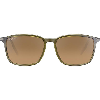 Serengeti Lenwood Sunglasses Shiny Crystal Dark Green Medium, Large, Extra Large